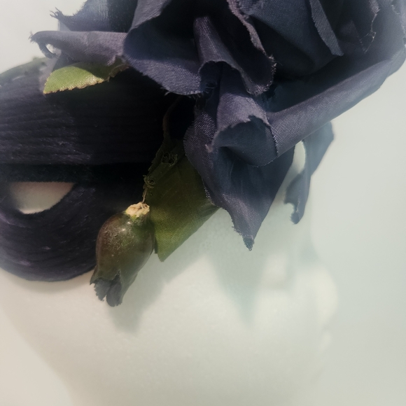 Vintage 1950s/1960s Blue Floral Satin PillBox Cocktail Party Church Hat. main image 11